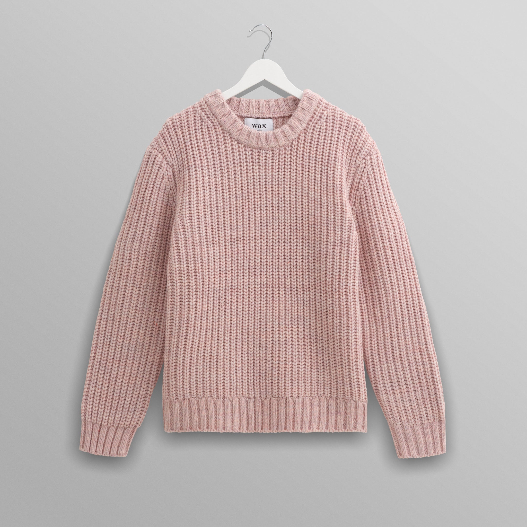 wax london men's Wilde - Pink Heavyweight Knit Jumper