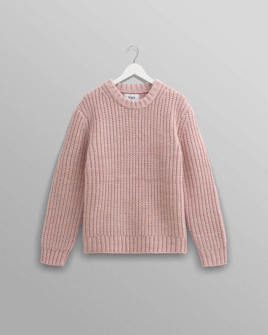 wax london men's Wilde - Pink Heavyweight Knit Jumper