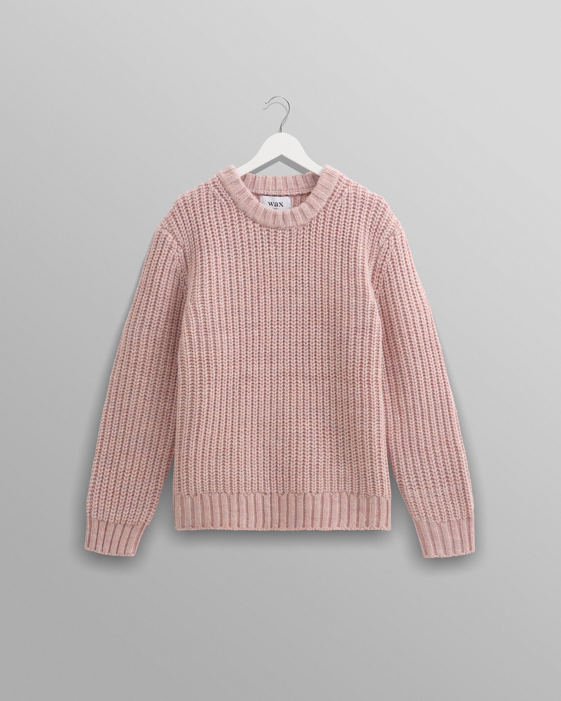 wax london men's Wilde - Pink Heavyweight Knit Jumper