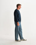 wax london men's Wilde - Teal Fluffy Wool Crewneck