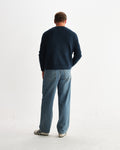 wax london men's Wilde - Teal Fluffy Wool Crewneck