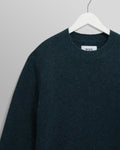 wax london men's Wilde - Teal Fluffy Wool Crewneck