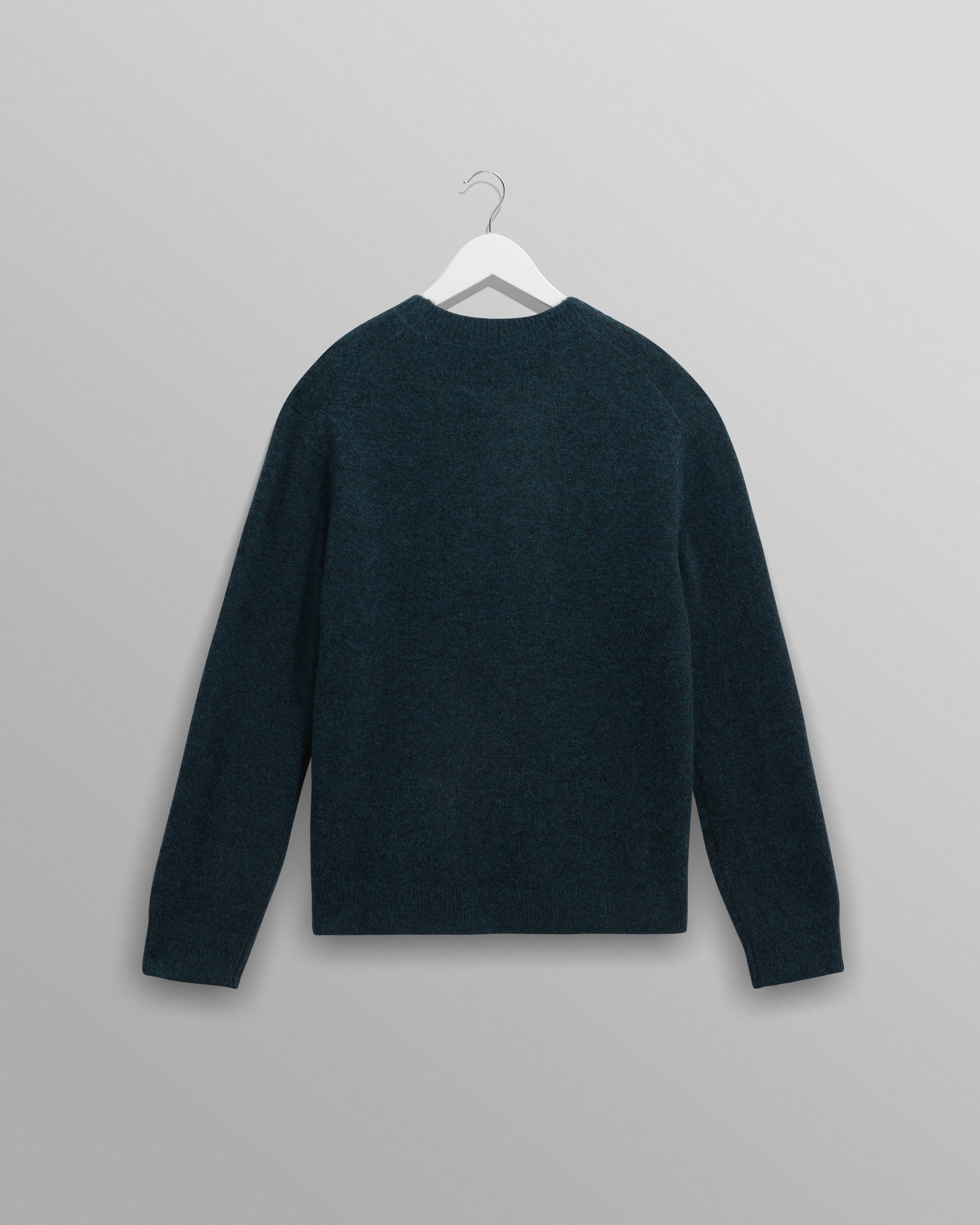 wax london men's Wilde - Teal Fluffy Wool Crewneck